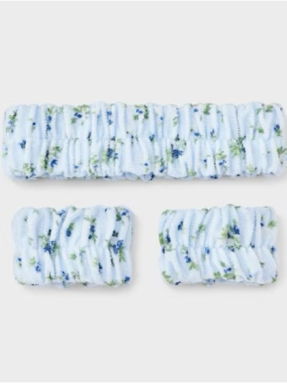 Soft Floral Terry Headband and Wristbands Spa set